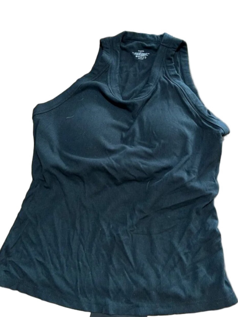 CHICME Black Ribbed Tank Top With Built-in Bra